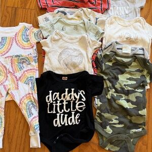 Lot of 11 Baby Boy Onesie and Outfit Set Size 3-6 months 3-6M mixed assorted